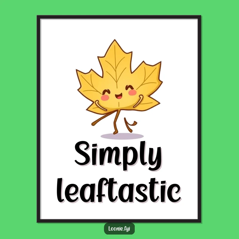 Funny Maple Leaf Digital Art: Playful Character's Dance