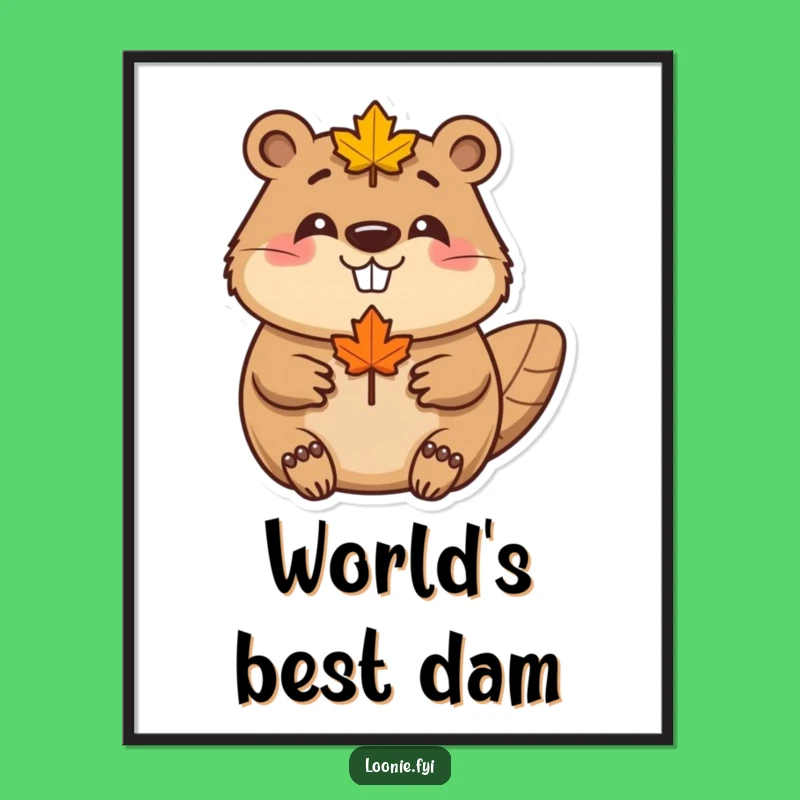Funny Beaver Maple Leaf Digital Art: Bring Canadian Smiles To Your Space Gift