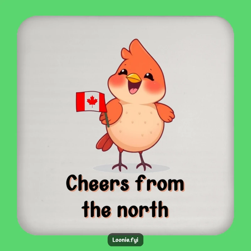 Funny Cardinal Flag Coaster Set: Protect Surfaces with Birdy Patriotism, Perfect Gift