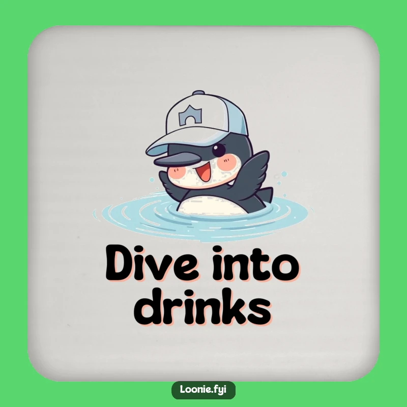 Funny Loon Dive Coaster - Cheerful Diver Decor, Protect Surfaces, Funny Gift