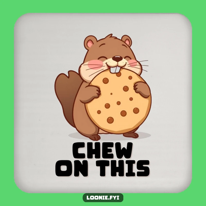 Funny Beaver Maple Cookie Coaster - Hilarious Decor for Surfaces