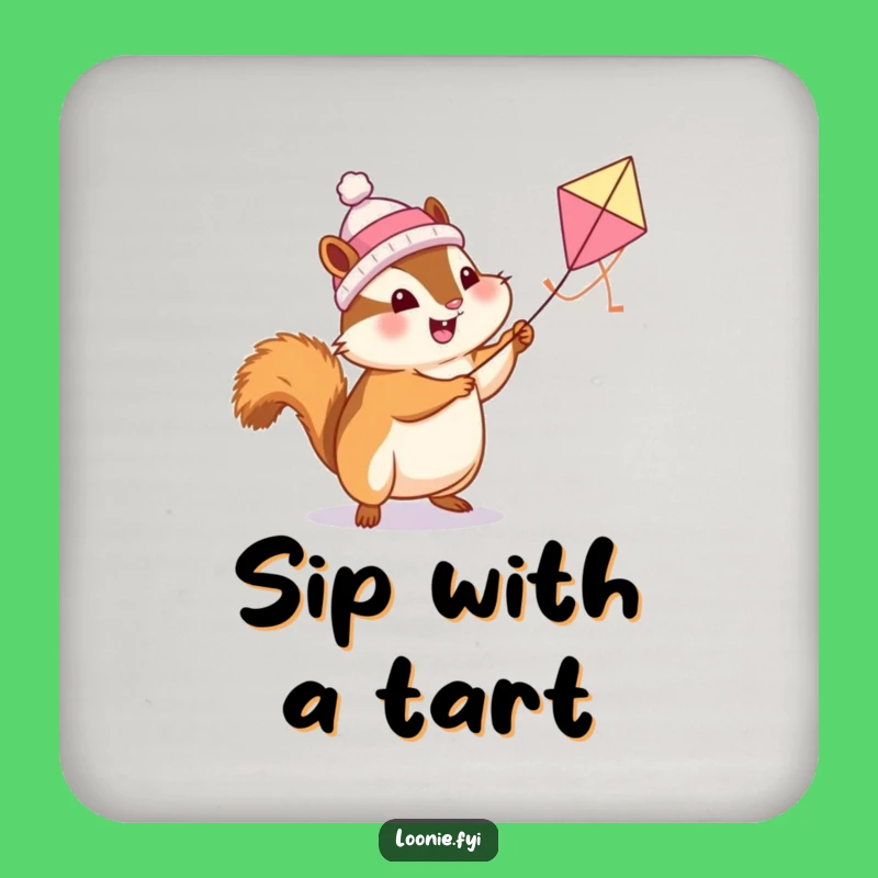 Funny Chipmunk Butter Tart Kite Coaster: Protect Surfaces with Charm!