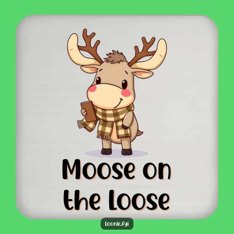 Funny Moose Scarf Coaster - Delighted Antlers Decor, Protect Surfaces, Funny Gift