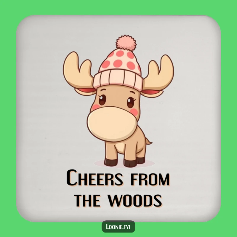 Funny Moose Toque Coaster: Protect Surfaces with Waving Character, Perfect Funny Gift