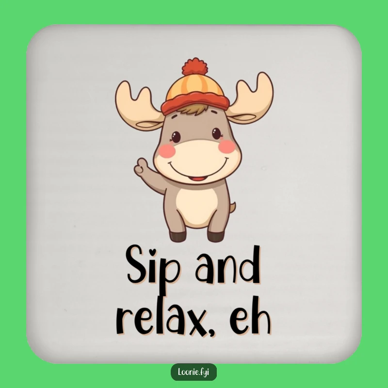Funny Moose Toque Coaster Set: Protect Surfaces with Canadian Humor, Perfect Gift