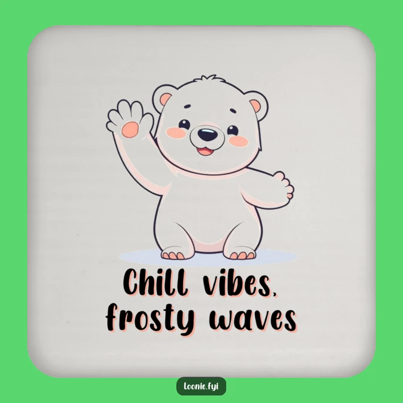 Funny Polar Bear Cub Coasters: Frosty Wave - Hilarious Table Gift Set