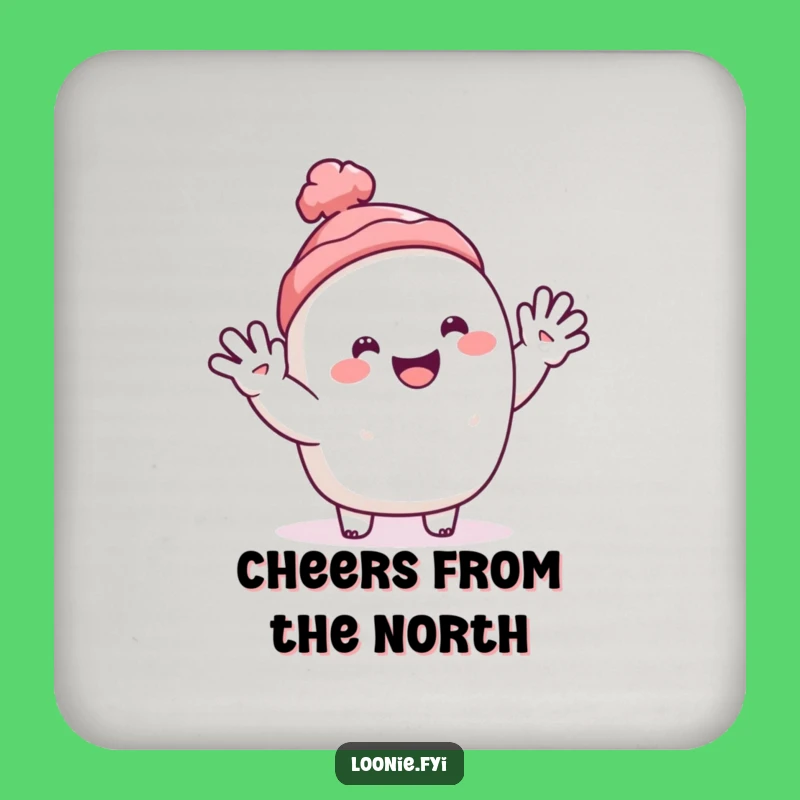 Funny Toque Coasters: Happy Character's Cheerful Wave Protection