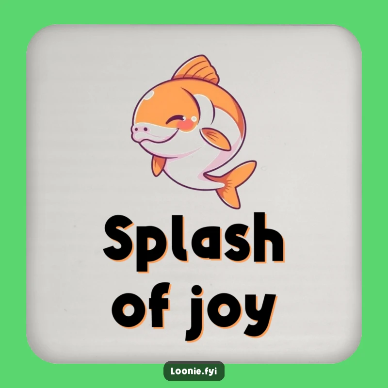 Jumping Salmon Coaster - Happy Determination, Funny Protection for Tables