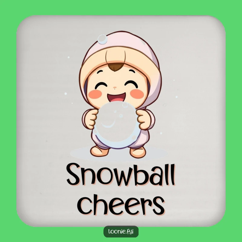 Set of Funny Snowball Fight Coasters - Protect Surfaces with Laughs!