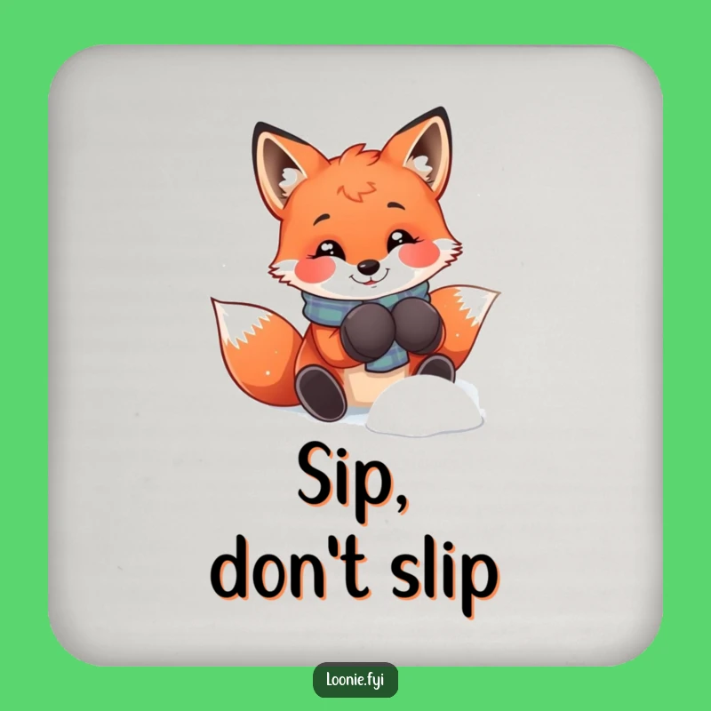 Funny Fox Mittens Coaster: Winter Protection, Hilarious Funny Gift