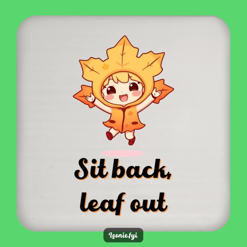 Funny Maple Leaf Coaster - Joyful Hop Character Drink Protector Gift