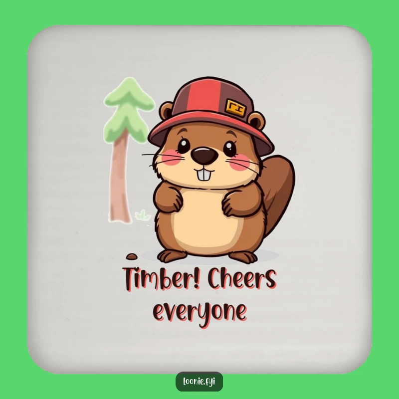 Funny Beaver Lumberjack Coaster: Protect Surfaces with Chopping Character, Perfect Funny Gift