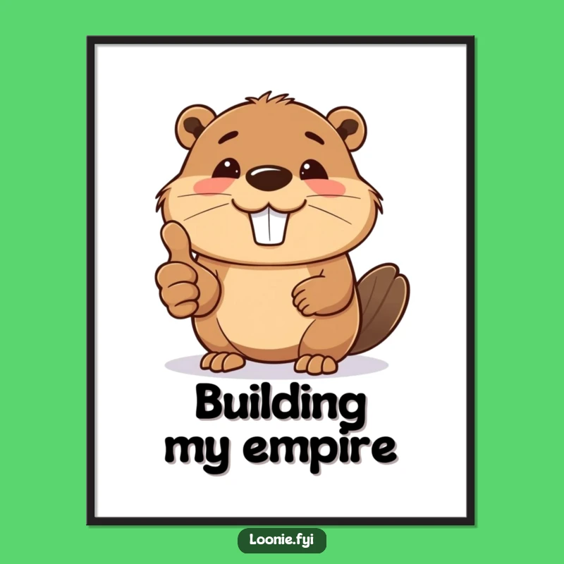 Funny Beaver Thumbs Up Poster - Motivational Wall Art, Hilarious Animal Decor Gift