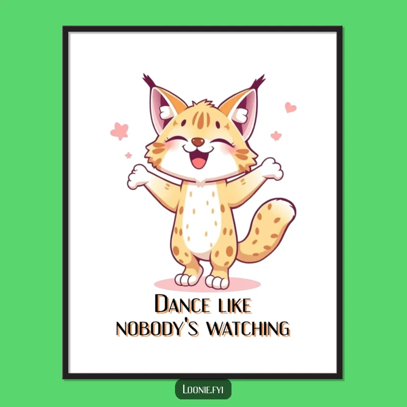 Funny Lynx Jig Poster - Lively Wall Art, Hilarious Animal Dance Decor Gift