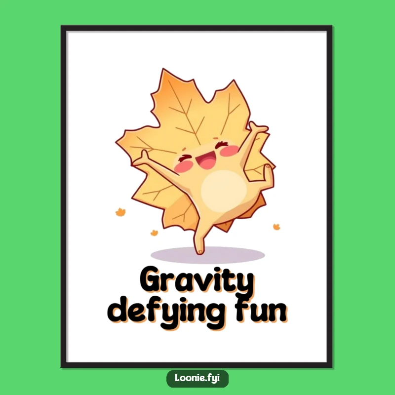 Funny Maple Leaf Somersault Poster - Cheerful Wall Art, Hilarious Autumn Decor