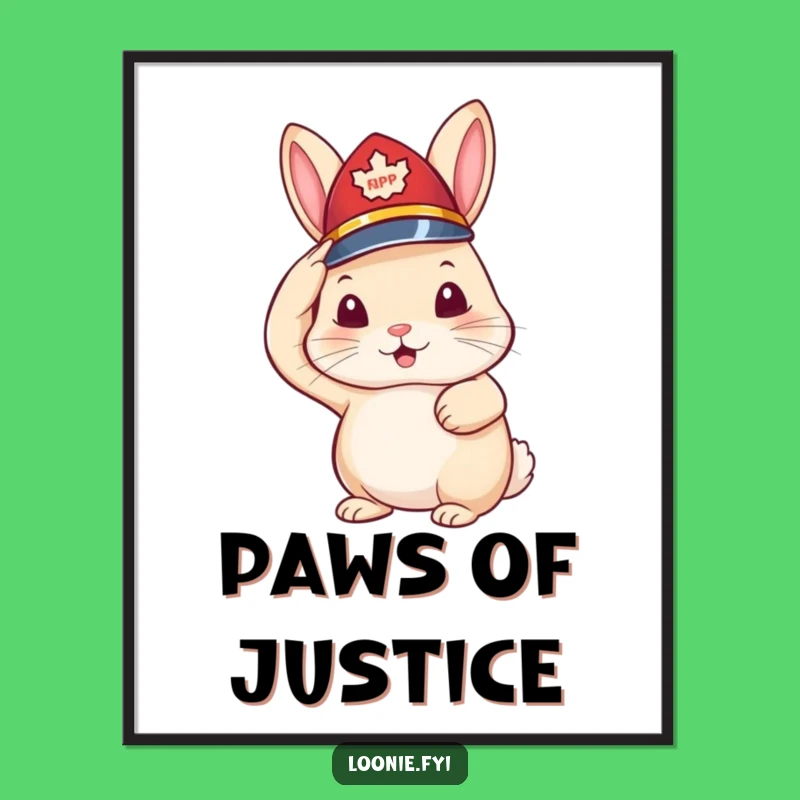 Funny Rabbit RCMP Poster - Cute & Humorous Wall Art