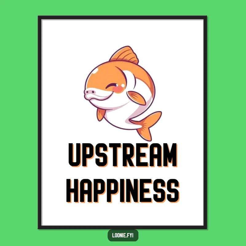 Jumping Salmon Poster - Happy Determination, Funny & Energetic Wall Art