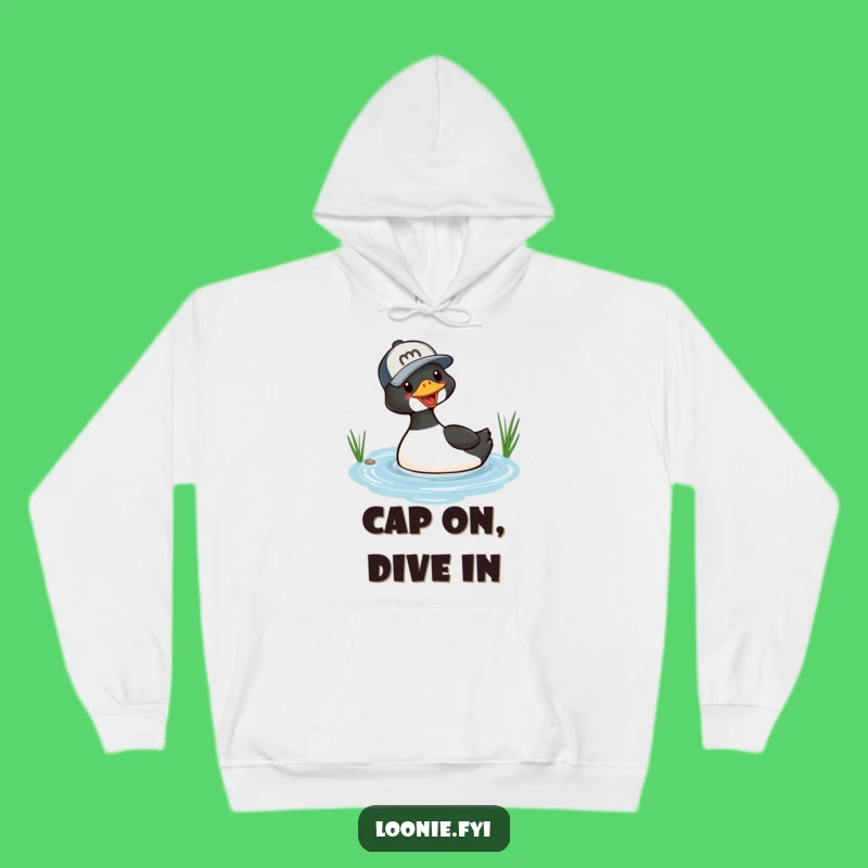 Funny Loon Diving Baseball Cap Hoodie - Cozy & Quirky Wildlife Gift