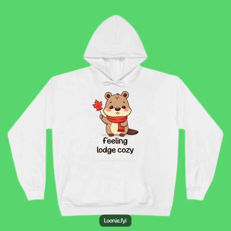 Cozy Funny Beaver Scarf Hoodie: Stay warm with Canadian charm