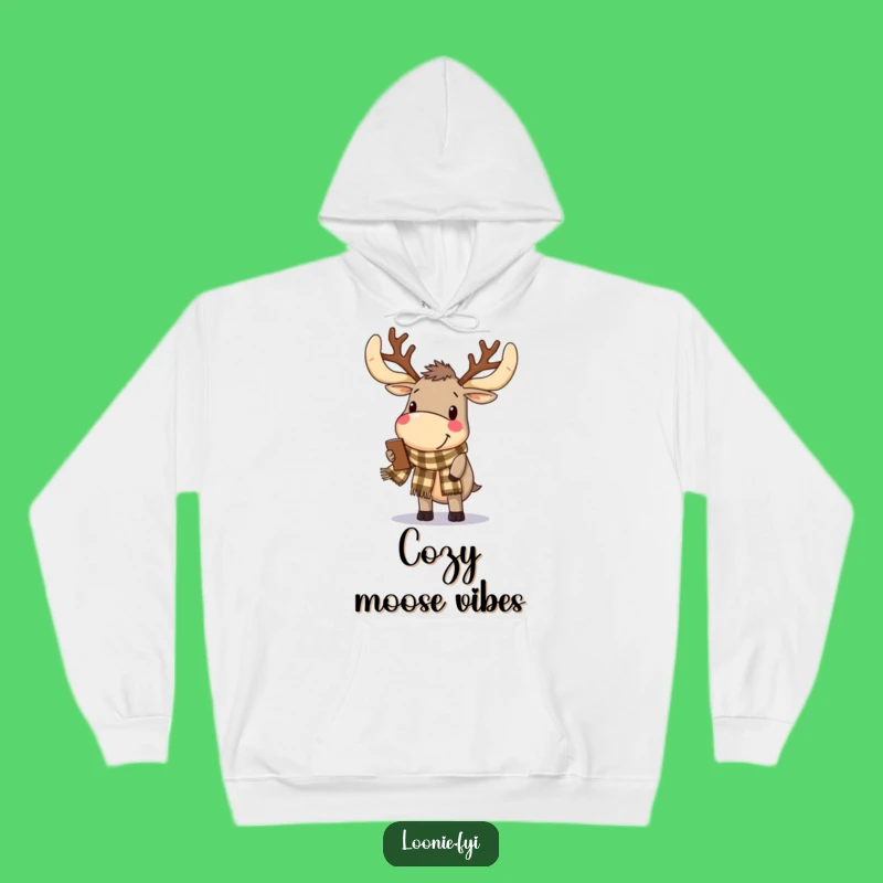 Funny Moose Cozy Scarf Hoodie - Delighted Antlers, Warm & Stylish, Funny Gift