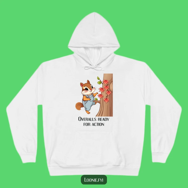 Funny Chipmunk Overalls Hoodie: Cozy Climber's Adventure Gear
