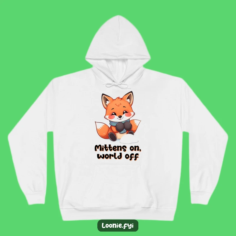 Funny Fox Mittens Hoodie: Cozy Winter Play, Warm Funny Gift