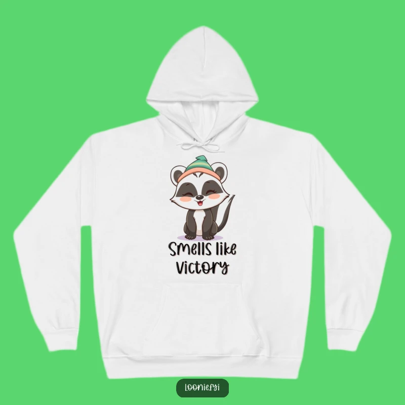 Cozy Funny Skunk in Toque Winking Hoodie: Warm and Cheeky