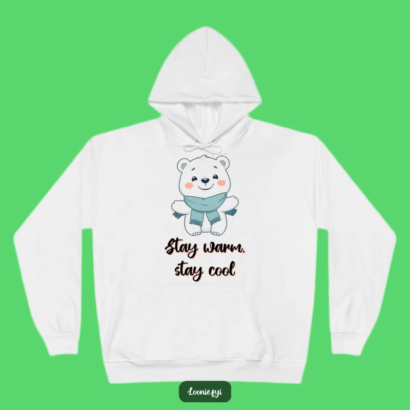 Cozy Funny Polar Bear Grinning Hoodie: Warmth and Smiles