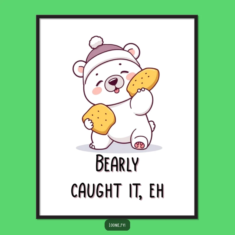 Funny Free Printable Wall Art: Poutine Polar Bear Fail - Downloadable Humorous Decor