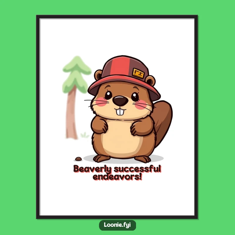 Funny Free Printable Wall Art: Beaver Lumberjack Chopping Decor