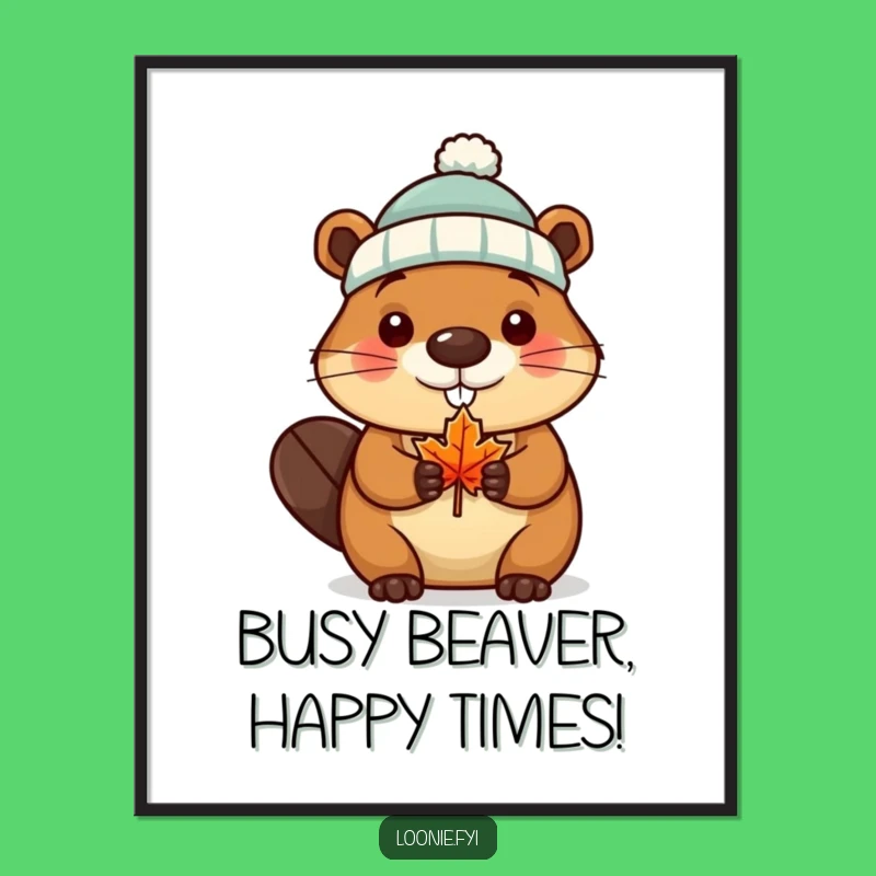 Free Printable Wall Art: Beaver Chef, Maple Leaf Decor, Funny Canadian Downloadable Art
