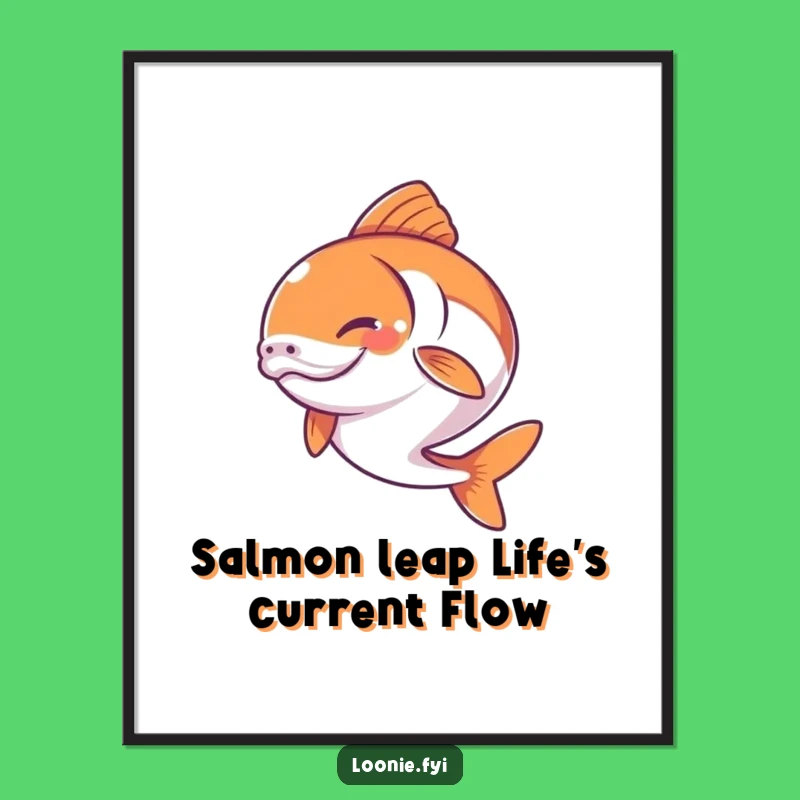 Free Printable Wall Art: Jumping Salmon Determined Spirit Downloadable Decor!