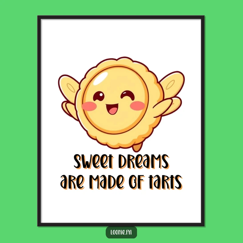 Free Printable Wall Art - Whimsical Flying Butter Tart - Downloadable Decor