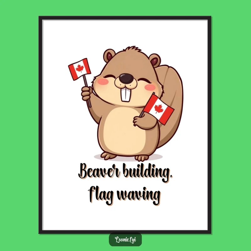 Free Printable Wall Art: Winking Beaver Decor, Canadian Theme, Downloadable Art