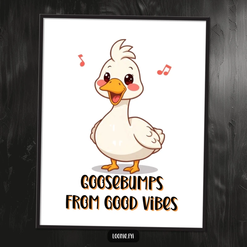 Funny Free Printable Wall Art: A Canadian goose with a comically funny expression is depicted honking a happy tune, offering quirky wall decor.