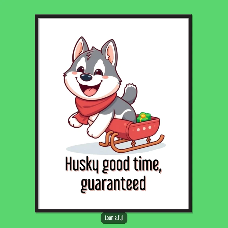 Free Printable Husky Wall Art: Funny Sled Dog Downloadable Art
