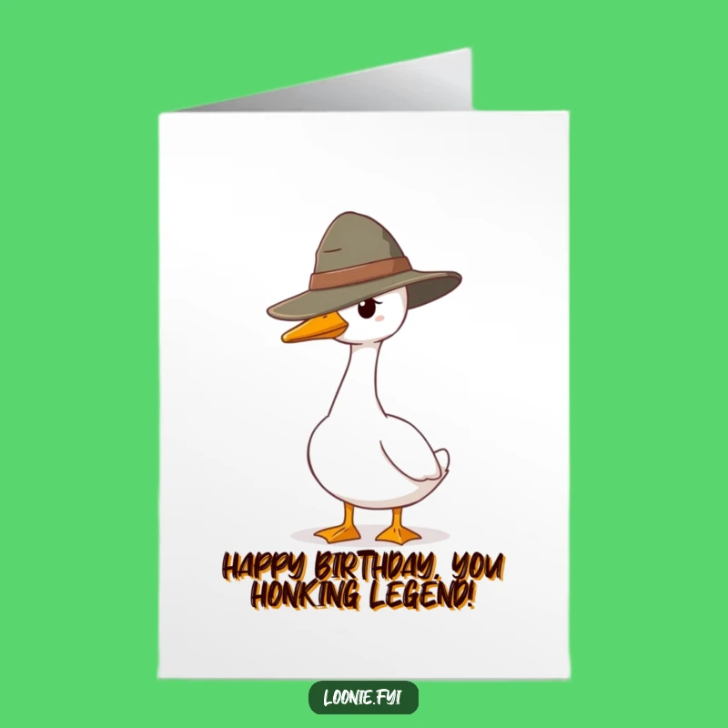 Free Printable Birthday Card: Goose Guarding Your Special Day