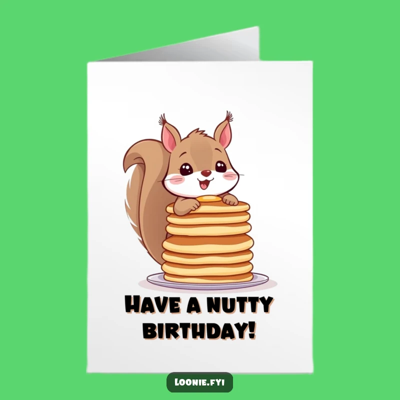 Free Printable Birthday Card: Squirrel Pancake Tower, Fun Downloadable Gift!