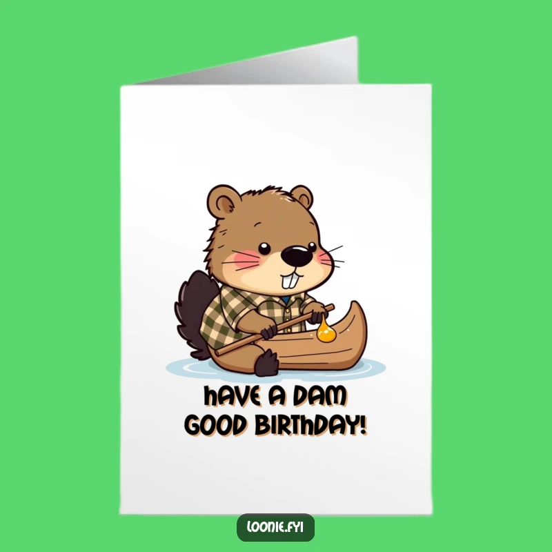 Free Printable Funny Birthday Card: Beaver's Syrup Canoe, Hilarious Downloadable Gift