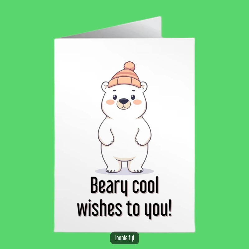 Free Printable Polar Bear Birthday Card: Funny Toque Bear Greeting, Downloadable DIY Gift