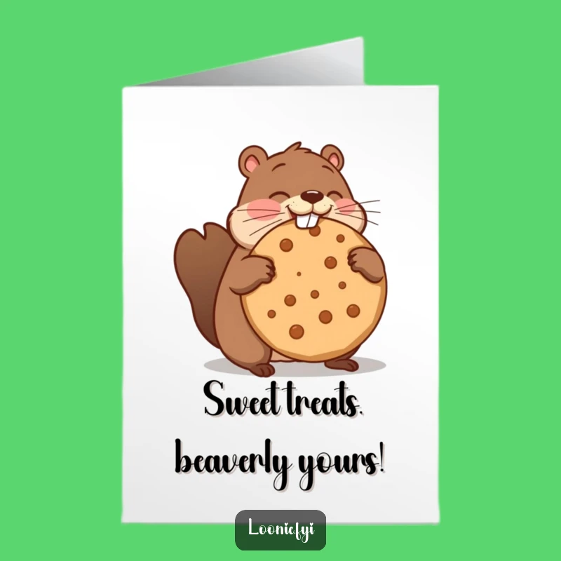 Free Printable Birthday Card: Funny Beaver Chomp Design, Downloadable Ecard Gift