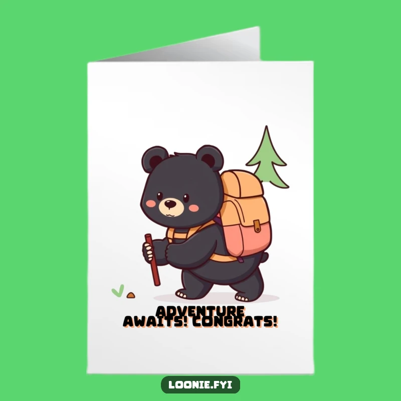 Free Printable Congratulations Card: Content Bear Exploring, Downloadable Achievement Gift