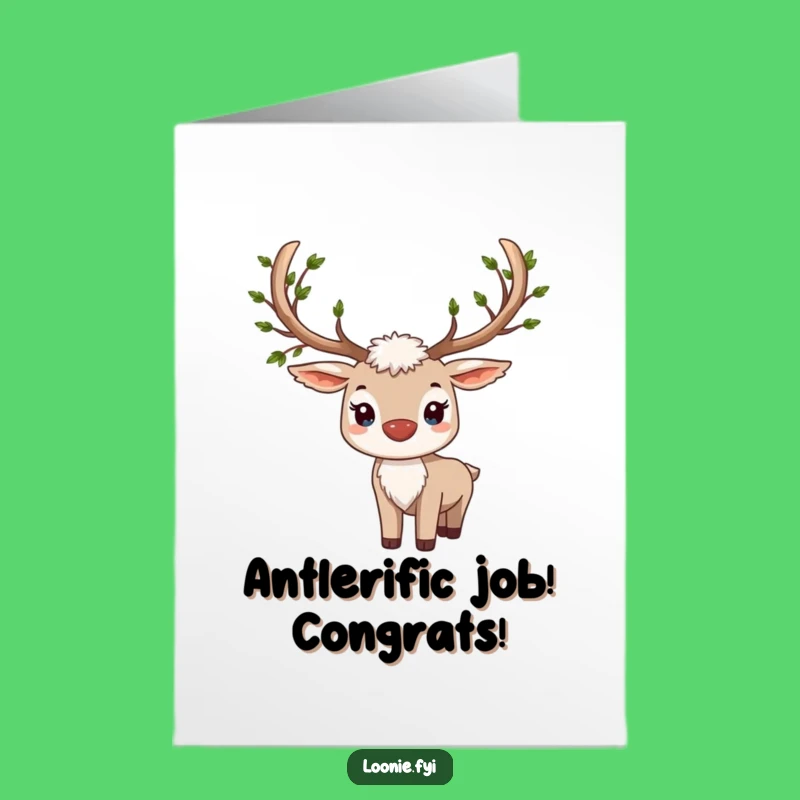 Free Printable Congrats Card: Proud Caribou Celebrating Success Downloadable!