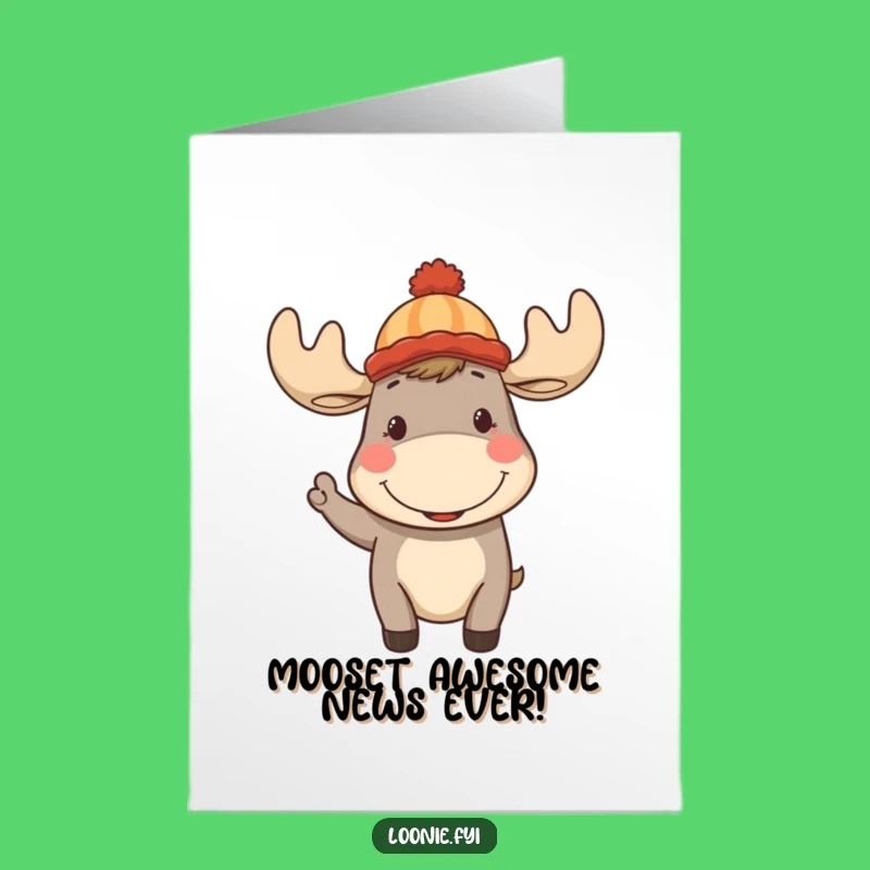 Free Printable Moose Congratulations Card: Funny Toque Animal Downloadable Gift