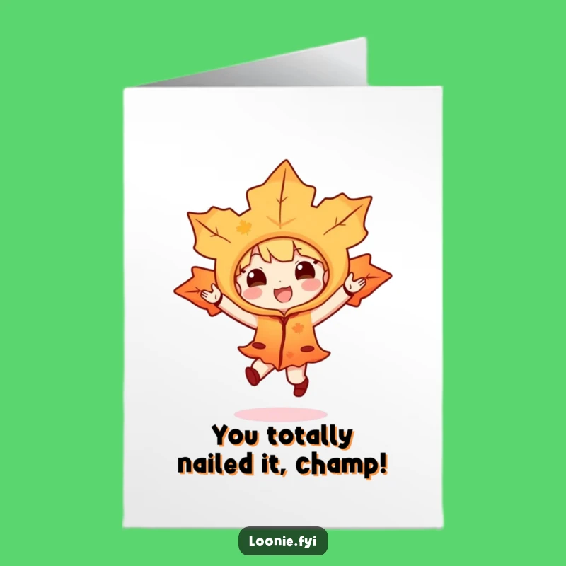 Free Printable Maple Leaf Hop Congrats Card - Funny Downloadable Surprise!