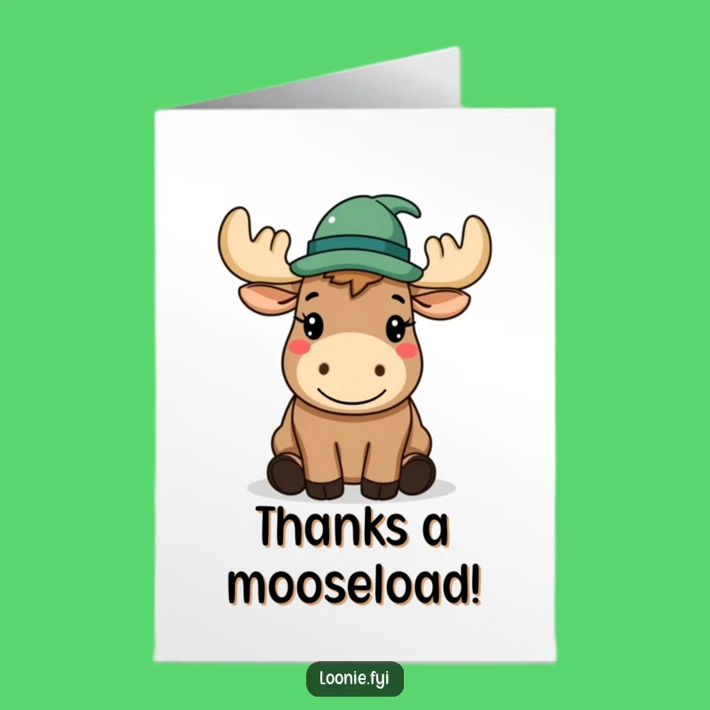 Free Printable Thank You Card: Polite Moose Hat Tip, Funny Downloadable Gift