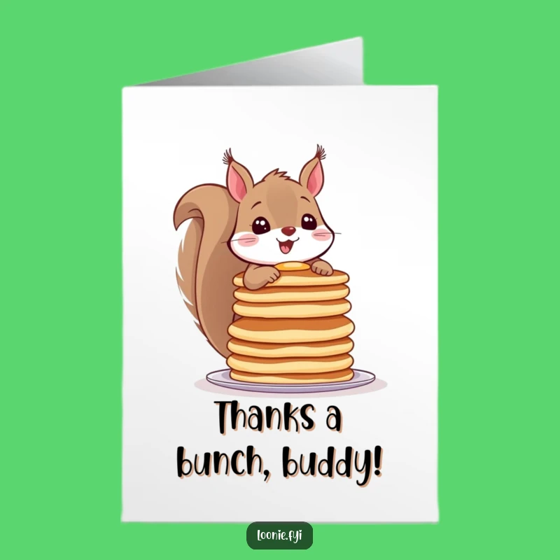 Free Printable Thank You Card: Squirrel Pancake Gratitude, Downloadable Appreciation