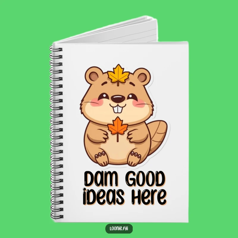 Funny Beaver Maple Leaf Notebook: Jot Down Ideas With A Smiling Canadian Friend Gift