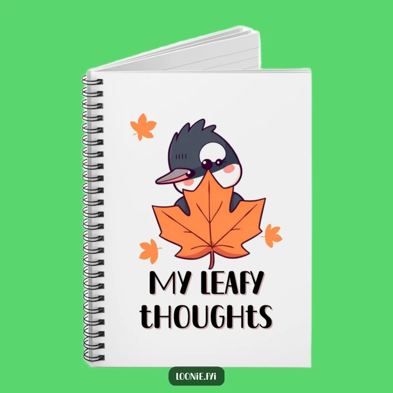 Funny Loon Maple Leaf Notebook - Journal for Ideas, Ideal Funny Gift for Writers