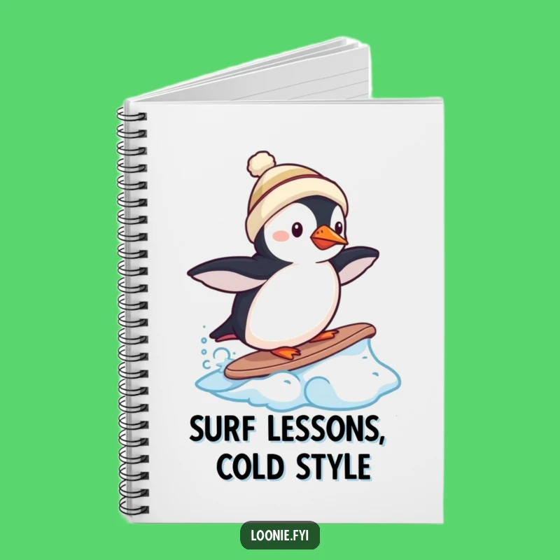 Funny Puffin Frozen Wave Notebook - Jot Down Arctic Ideas!